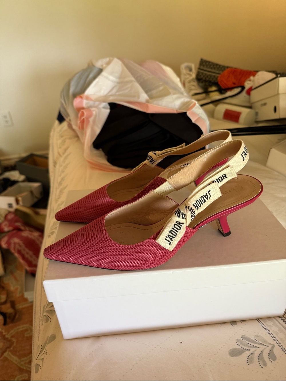 Dior Pink J'Adior Slingback Kitten Heels - Picture 1 of 9